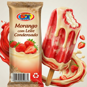 Morango com leite condensado